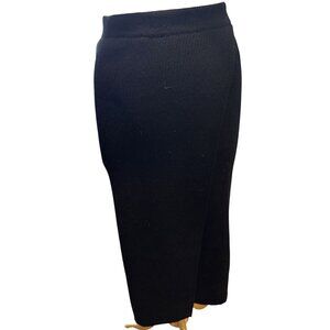 nbh Womens Black Ribbed Knit Front Split Skirt XS Beach Clasic